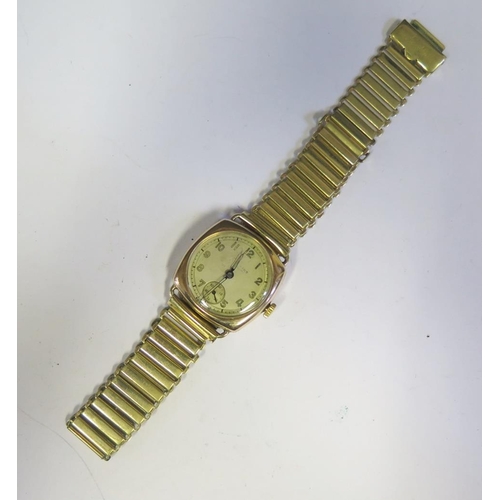 929 - An AUDEMARS Gent's 9ct Gold Wristwatch with 15ct mechanical movement no. 94900, 1967, running