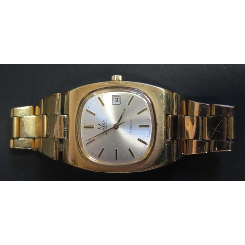 934 - An Omega Automatic Gent's Gold Plated Wristwatch, 23 jewel 1012 movement no. 38/887345, case no. 166... 