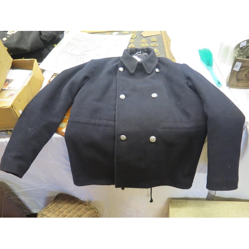 466 - A Navy Blue Woolen Overcoat with Devon Official Blazon Buttons