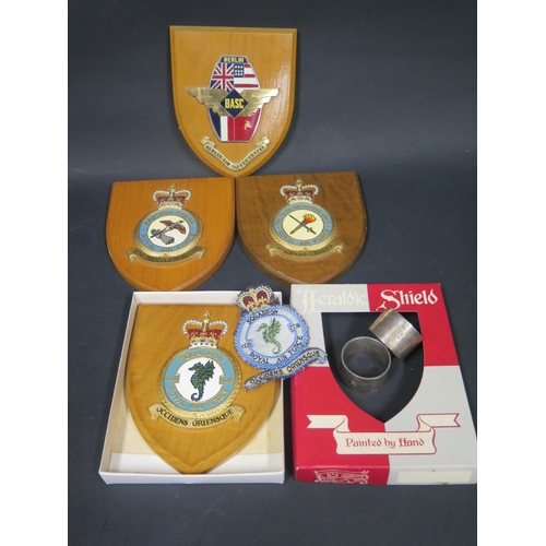 489a - Four RAF Heraldic Shield Plaques _ CCIII Squadron (and cloth badge)Berlin Air Safety Centre, Eastern... 