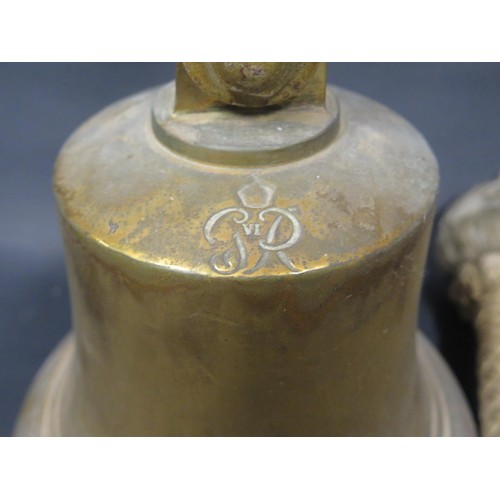 522 - A George VI Bell with cypher to the top, 24.5cm diam.