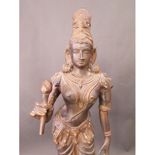 1018 - A Sino Tibetan Bronze Alloy Hindu Female Figure, 50cm high