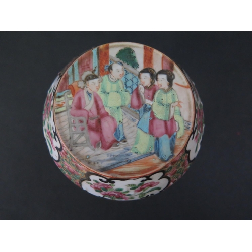 1036 - A 19th Century Cantonese Famille Rose Jar with Cover, 11.5cm