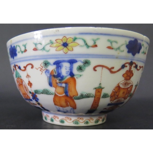 1039 - An 18th Century Chinese Famille Verte Bowl with six character mark to base, 11.5cm diam. x 6.5cm hig... 