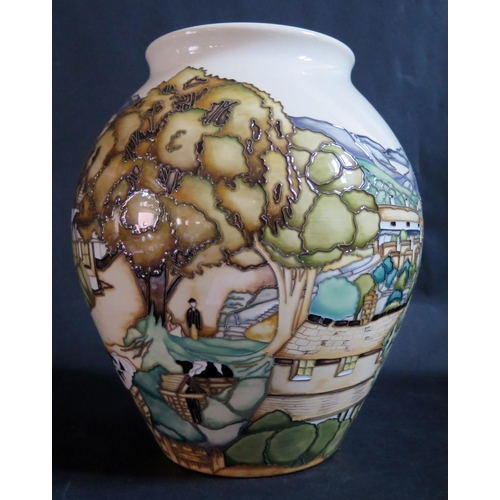 1136 - A Modern Moorcroft Off To Market Vase, 4/10, Paul Hilditch Catalogue Ltd. Ed. 4/50, 2017, 27cm