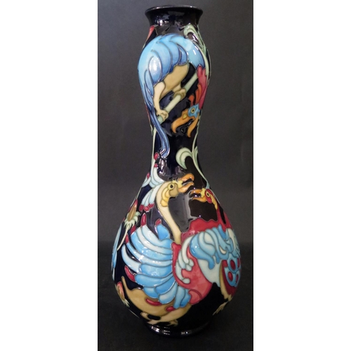 1141 - A Modern Moorcroft Can-Can Birds, 70-11, Kerry Goodwin Shadow Collection Ltd. Ed. 31/200, 2006, 28cm