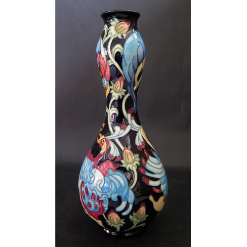 1141 - A Modern Moorcroft Can-Can Birds, 70-11, Kerry Goodwin Shadow Collection Ltd. Ed. 31/200, 2006, 28cm