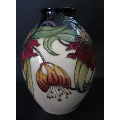 1160 - A Modern Moorcroft Anna Lily Vase, 3/8, Nicola Slaney Catalogue, 2000, 20cm