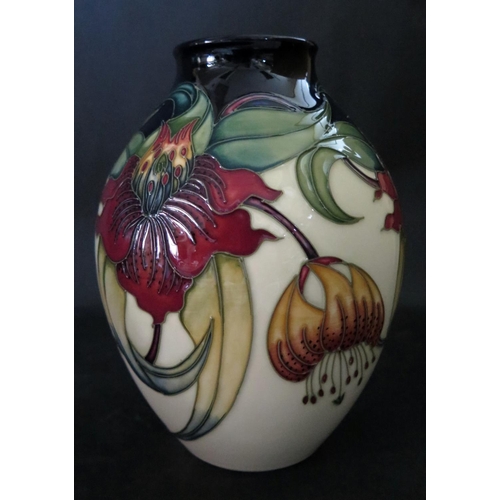 1160 - A Modern Moorcroft Anna Lily Vase, 3/8, Nicola Slaney Catalogue, 2000, 20cm