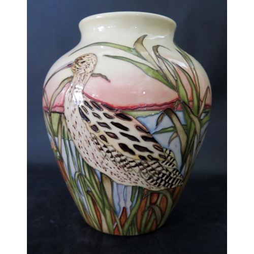 1179 - A Modern Moorcroft Call of The Curlew Vase, 216/8, Kerry Goodwin catalogue RSPB collection dated tri... 