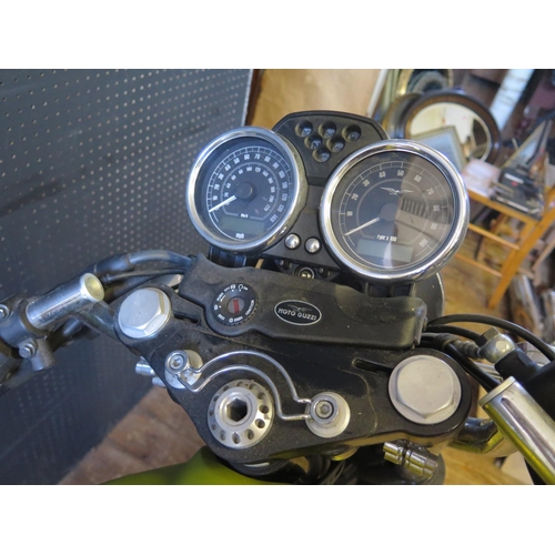 1220 - A MOTO GUZZI V7 CAFE 744cc Motorbike in gold. 1574 miles! _ WF11 KYV _  Quantock leather seat. NEW M... 