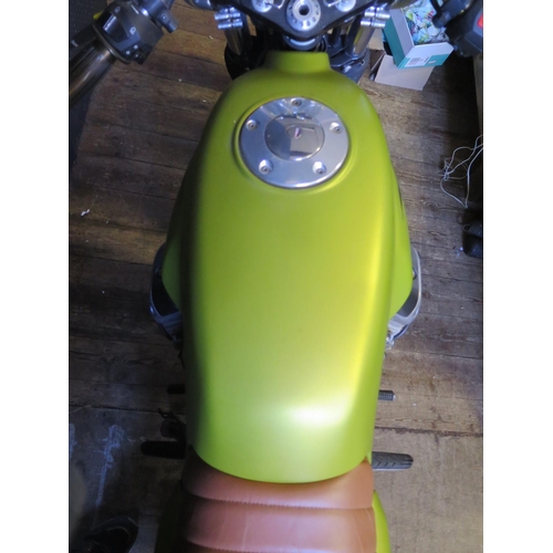 1220 - A MOTO GUZZI V7 CAFE 744cc Motorbike in gold. 1574 miles! _ WF11 KYV _  Quantock leather seat. NEW M... 