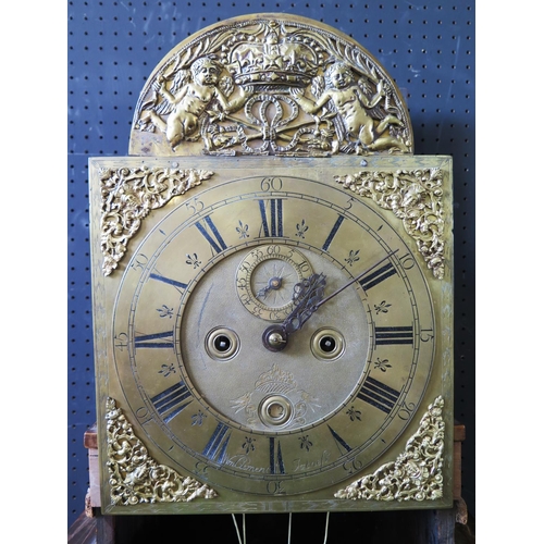 1230 - William Clement of Totnes _ A 17th/18th Century Longcase Clock with black japaned case and 8 day mov... 