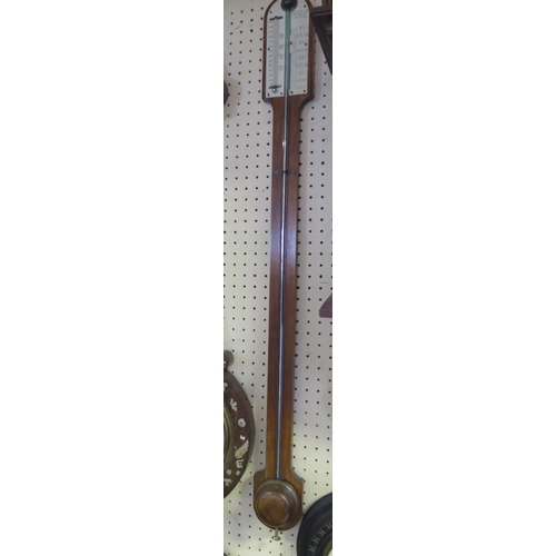 1233 - A 19th Century Mahogany Cased Stick Barometer by Abraham & Co. of 20 Lord St. Liverpool with ivory d... 