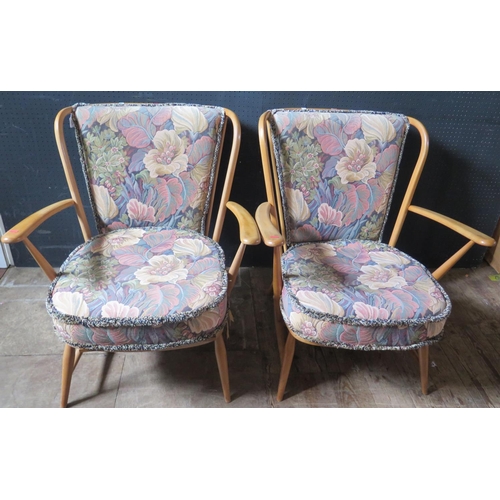 1243 - A Pair of Ercol Armchairs. Need new webbing