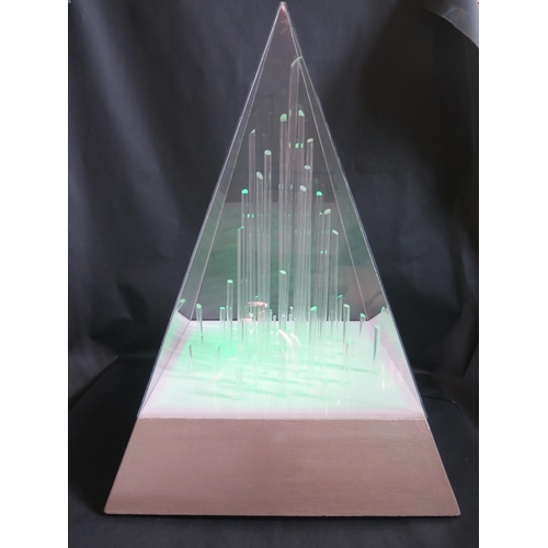 1249a - A Decorative Modern Pyramid Led Light Display Unit With Remote Control For Various Settings & Modes.... 