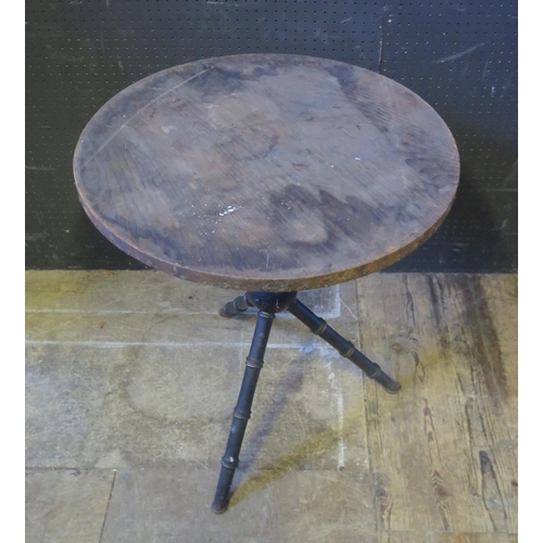 1283 - A Victorian Occasional Table with ebonised and gilt faux bamboo tripod base, 58cm diam.