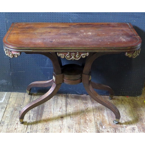 1408 - A Regency Rosewood Card Table by George Oakley. The same as the pair purchased by Queen Mary for Buc... 