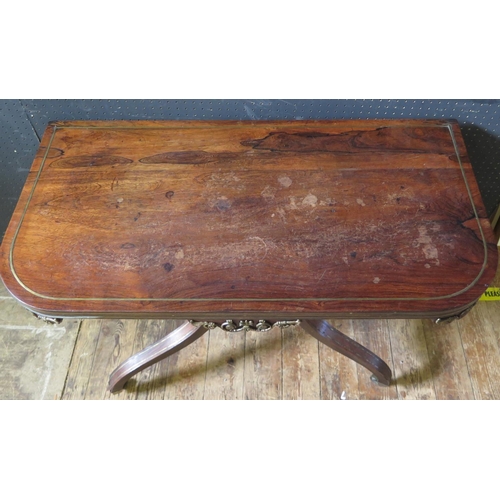 1408 - A Regency Rosewood Card Table by George Oakley. The same as the pair purchased by Queen Mary for Buc... 