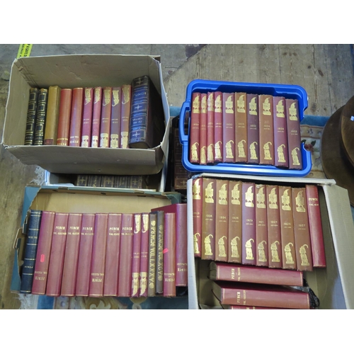 1460 - A Massive Collection of PUNCH Magazines arranged in various bindings including editions 1-100