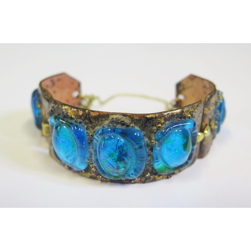 15 - An Enamel and Glass Mounted Bracelet