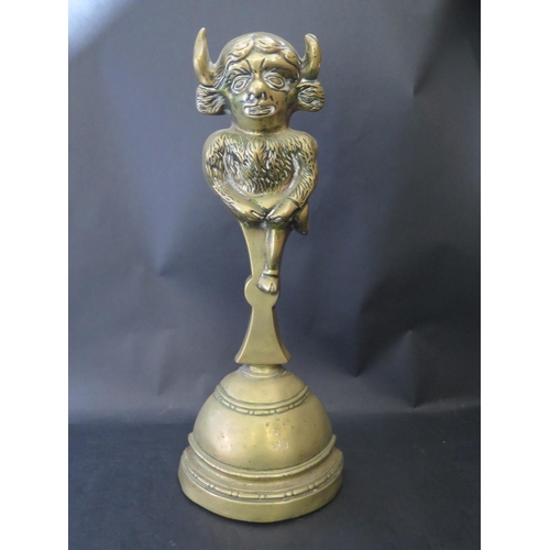 1557 - A Victorian Brass Lincolnshire Imp Doorstop, 39.5cm