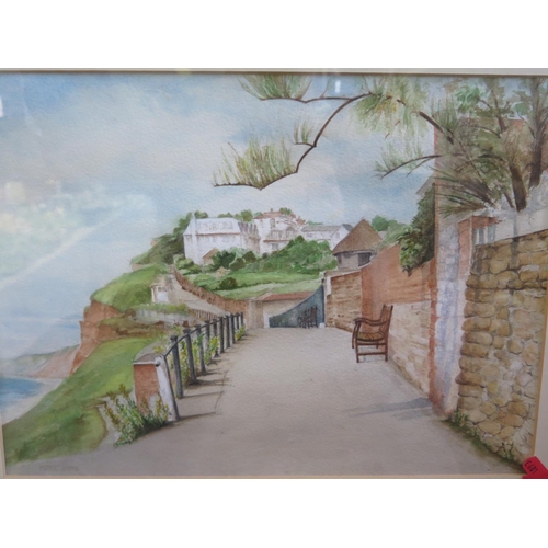 1571A - Mike Shaw, Budleigh Seafront, watercolour, 37x27cm, framed & glazed