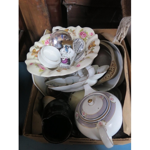 1614 - A Selection of Oddments including Wedgwood Waverley Teapot, hand painted floral decorated hors d'oeu... 