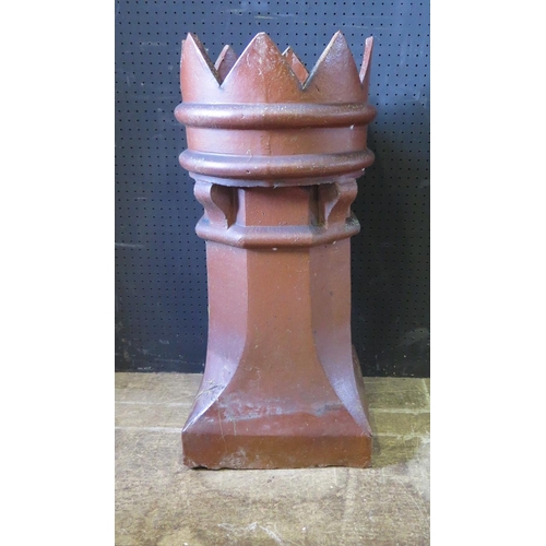 1629 - A Large Castelated Chimney Pot and sticks, c. 74cm