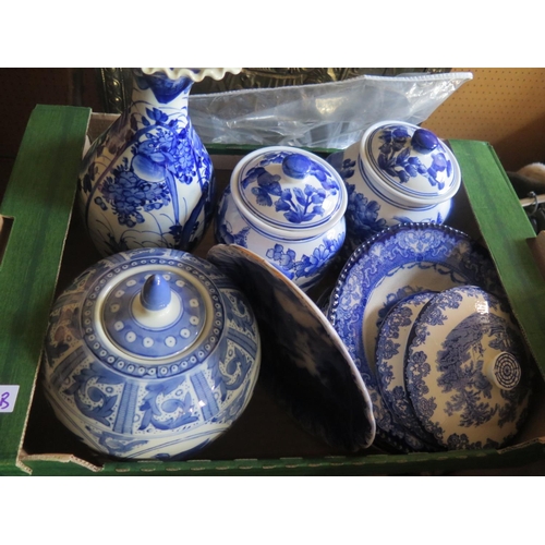 1636b - A Selection of Blue and White Ceramics