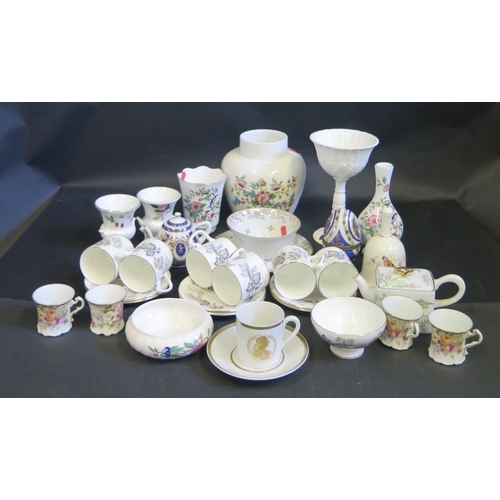 1664 - Coalport Ming Rose, Aynsley Ming Rose, set of four nursery mugs etc.