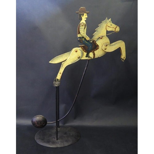 1791 - A Western Cowboy Horse Rodeo Balance Pendulum Toy approx. 46cm tall.