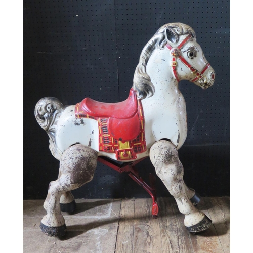 1792 - A Vintage Mabo Mechanical Ride Along Horse (circa 1960) approx. 82cm at its tallest.