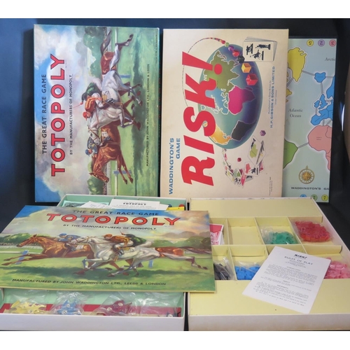 1806 - Two Waddington's Board Games, Totopoly and Risk! Both are in excellent condition and appear complete... 