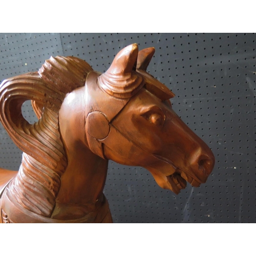 1808 - A Carved Hardwood Rocking Horse, 81cm high