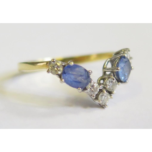 287 - An 18ct Gold, Sapphire and Diamond Ring, size M, 2.5g