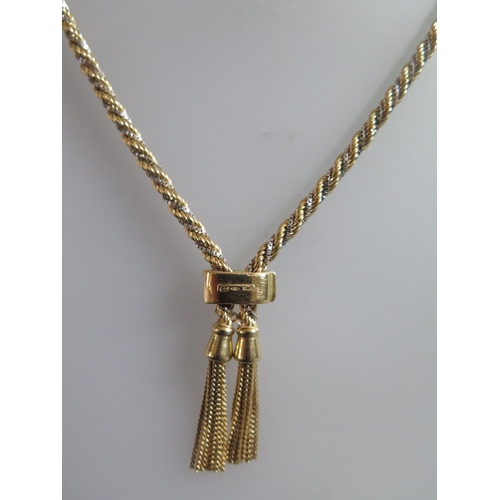 346 - An 18ct White and Yellow Gold Necklace, 64cm, 33.7g