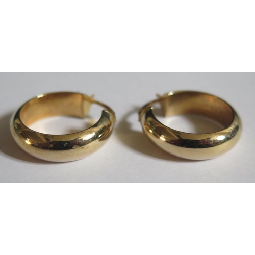 347 - A Pair of 9ct Gold Hoop Earrings, 20mm diam., 3g