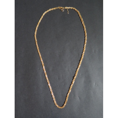 349 - An 18ct Gold Three Strand Platted Necklace, c. 60cm, 15.1g