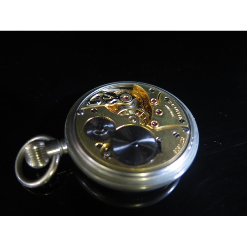 458 - A ZENITH Open Dial Keyless Pocket Watch in white metal case no. 8076609, movement no. 3271606, runni... 