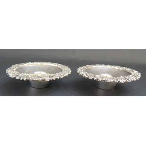 551 - A Pair of Elizabeth II Modernist Silver Candle Stands, Birmingham 1973, Deakin & Francis Ltd., 10cm ... 