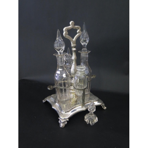 619 - A Dutch Loaded Silver Bottle Cruet, 31.5cm