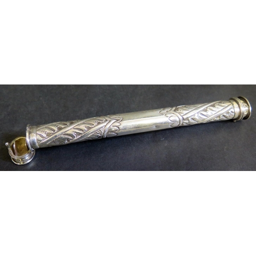 620 - A Victorian Silver Double Ended Cigar Case Vesta, London 1900, Samuel Jacob, 17.5cm, 54g