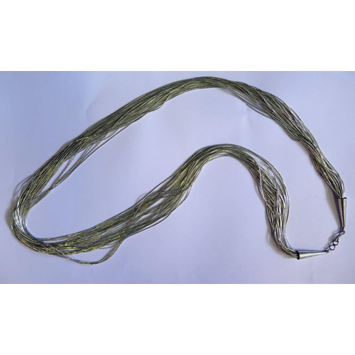 65 - A Multi-Strand Silver Necklace, 75cm