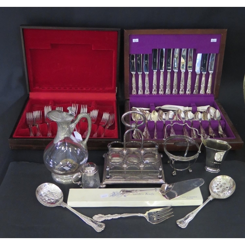 656 - Two Canteens of Electroplated Silver Cutlery and other odd plated ware