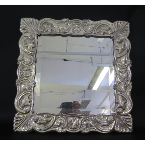 658 - A Silver Framed Mirror, stamped 925, 42cm sq.