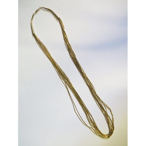 66 - A Gold Plated Multi-Strand Necklace, 76cm