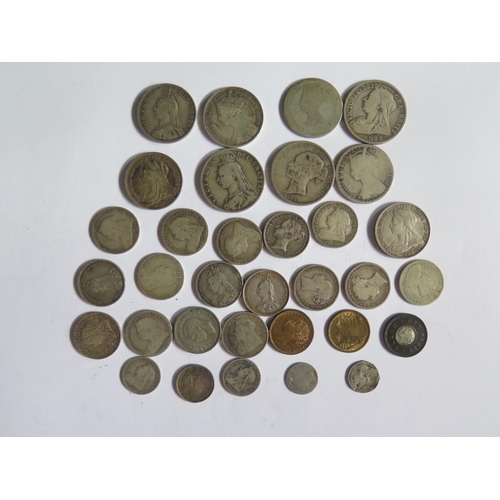 718 - A Collection of Victorian Silver Coins including Half Crowns, Shillings and Sixpence (194g) and othe... 