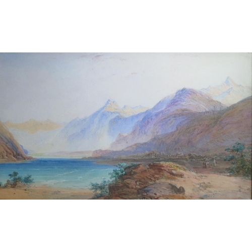 765 - J. Joy 1867 Norwich School Of Painters, Mountainous Scene, watercolour, 48.5x29cm, framed & glazed