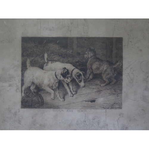 773 - A Pair of Pencil Signed Dog Engravings (framed & Glazed) and pair of Pat Langton oils on board, 24x1... 